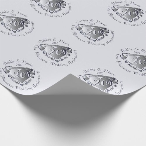 9th 10th 20th 25th 70th Wedding Anniversary Wrapping Paper