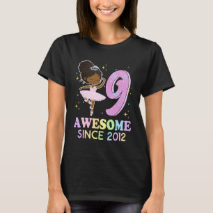 9th Bday Awesome Since 2012 Melanin Pride African  T-Shirt