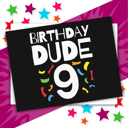 9th Birthday 9 Year Old Boy Party Birthday Dude 9 Postcard