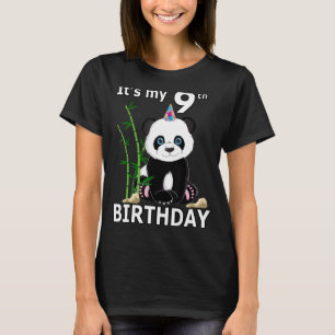 9th Birthday 9 Years Old Party Animal Panda 4 T-Shirt