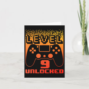 9th Birthday Art For Boys Level 9 Unlocked Gamer 9 Card
