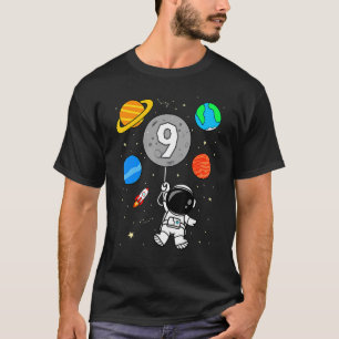 9th Birthday Astronaut Outer Space Planets Balloon T-Shirt