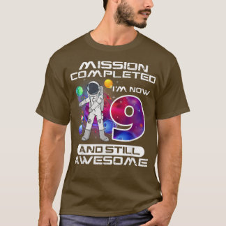 9th Birthday Astronaut Space Lover 9 Years Old Bda T-Shirt