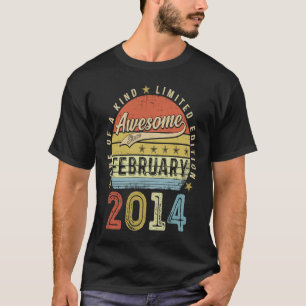9th Birthday Awesome Since February 2014 9 Year O T-Shirt