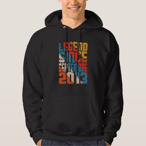 9th Birthday Awesome Since September 2013 9 Year O Hoodie