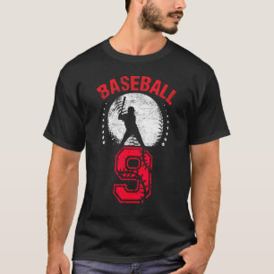 9th birthday baseball boys kids 9 Years Old T-Shirt