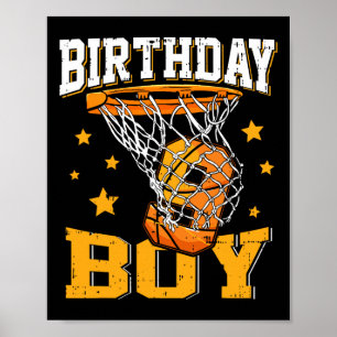 9th Birthday Basketball Boy 9 Year Old Basketball Poster