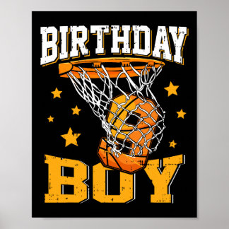9th Birthday Basketball Boy 9 Year Old Basketball Poster