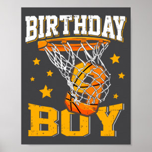 9th Birthday Basketball Boy 9 Year Old Basketball Poster