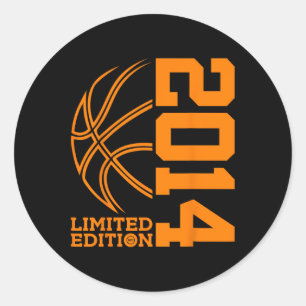 9th BIRTHDAY BASKETBALL LIMITED EDITION 2014 Classic Round Sticker