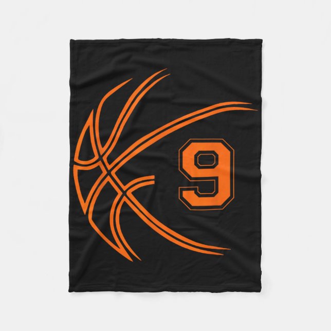9th Birthday Basketball Nine 9 Years Old Boys Kids Fleece Blanket (Front)