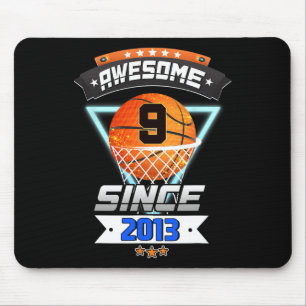 9th Birthday  Basketball Player 9 Years Old Boy Gi Mouse Pad