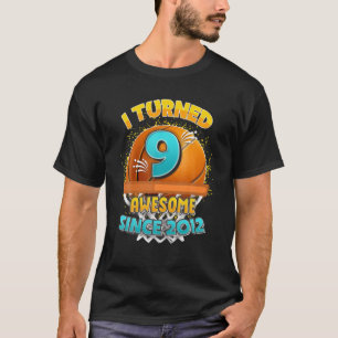 9th Birthday basketball Shirt I Turned 9 Years Old