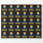 [ Thumbnail: 9th Birthday: Bold, Fun, Simple, Rainbow 9 Wrapping Paper ]