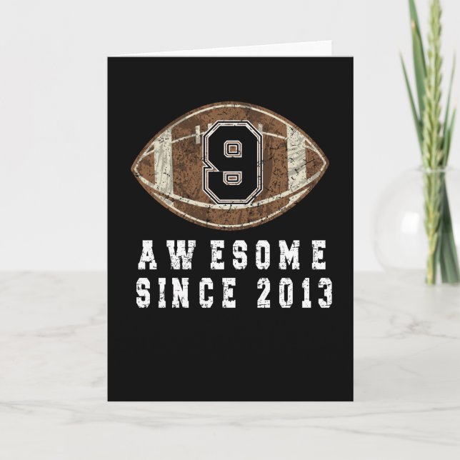 9th Birthday Born In 2013 Football Boy 9 Year Old Card (Front)