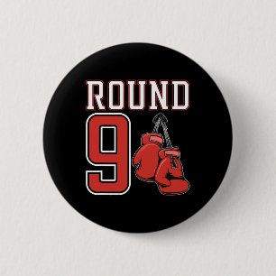 9th Birthday Boxing Boy 9 Year Old Boxer Bday Part Button