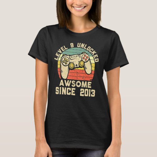 9th Birthday  Boy 9 Years Being Awesome T_Shirt