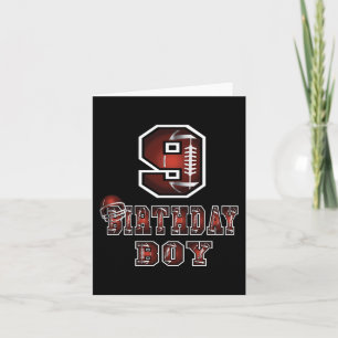 9th Birthday Boy 9 Years Old Football Lover Theme Card
