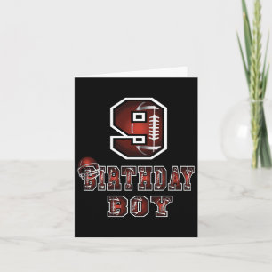 9th Birthday Boy 9 Years Old Footbyll Lover Theme Card