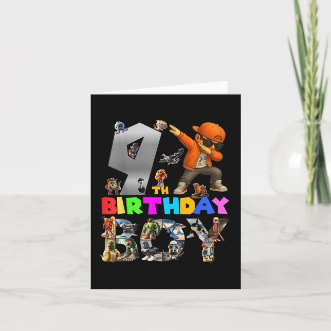 9th Birthday Boy Italian Brainrot For Kids Birthda Card (Front)