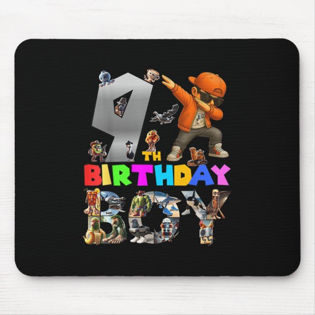 9th Birthday Boy Italian Brainrot For Kids Birthda Mouse Pad (Front)