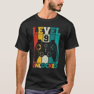 9th Birthday Boy Level 9 Unlocked 9 Year Old Video T-Shirt