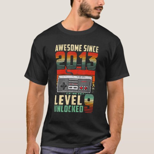 9th Birthday Boy Level 9 Unlocked Awesome Since 20 T_Shirt