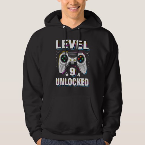 9th Birthday Boy Level 9 Unlocked Video Gamer 9 Ye Hoodie