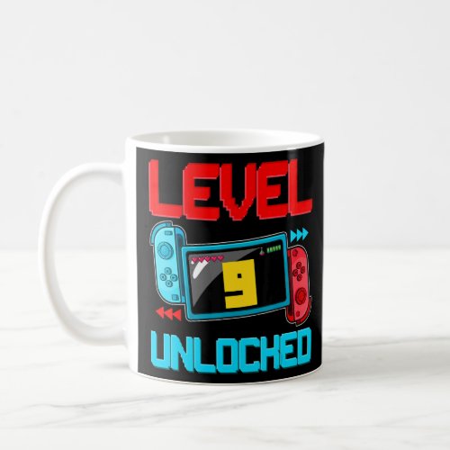 9th Birthday Boy Level 9 Unlocked Video Gamer Birt Coffee Mug