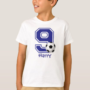 9th Birthday boy soccer personalized T-Shirt