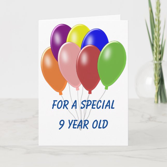 9th Birthday Card Balloon Design (Front)