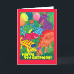 9th Birthday Card - Monsters!<br><div class="desc">A 9th Birthday Card with colorful monsters,  from a watercolour painting by Judy Adamson. You can customize the inside of the card and I can easily change the front cover text on request through my store.</div>