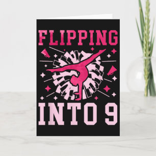 9th Birthday Cheerleading Girl Nine Year Old Cheer Card