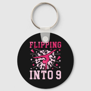 9th Birthday Cheerleading Girl Nine Year Old Cheer Keychain