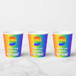 [ Thumbnail: 9th Birthday: Colorful, Fun Rainbow Pattern # 9 Paper Cups ]