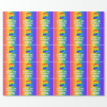 [ Thumbnail: 9th Birthday: Colorful, Fun Rainbow Pattern # 9 Wrapping Paper ]