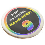 [ Thumbnail: 9th Birthday: Colorful Rainbow # 9, Custom Name ]
