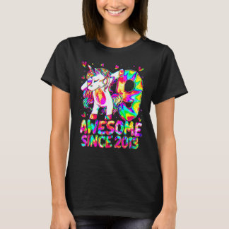 9th Birthday Colorful Tie Dye 9 Year Old Unicorn G T-Shirt
