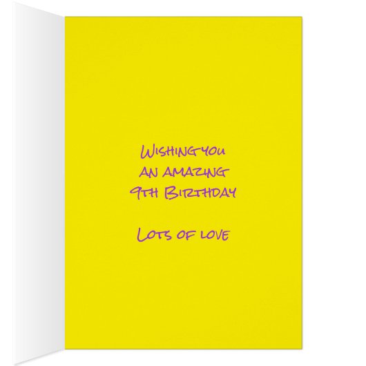 9th birthday custom name yellow pink pixel game (Inside (Right))