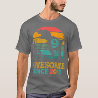 9th Birthday Dinosaur 9 Year Old Boys Awesome Sinc T-Shirt