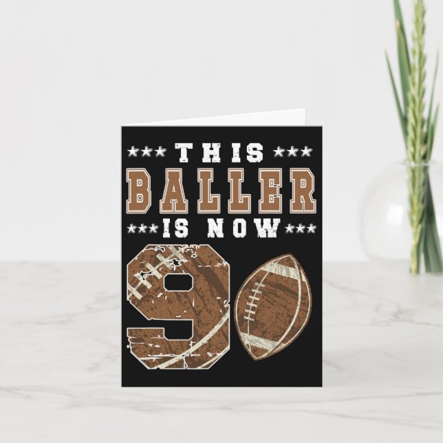 9th Birthday Football Boy Nine Year Old Football P Card (Front)