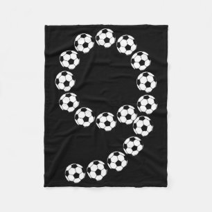 9th Birthday Footll Soccer Boys Kids 9 Nine Years Fleece Blanket