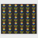 [ Thumbnail: 9th Birthday: Fun, Colorful Rainbow Inspired # 9 Wrapping Paper ]