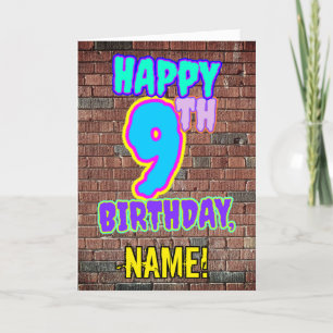 9th Birthday - Fun, Urban Graffiti Inspired Look Card