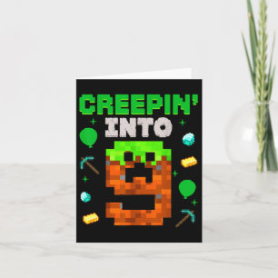 9th Birthday Gamer Pixel Creepin’ Into 9 Video Gam Card