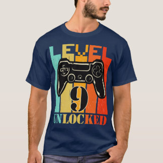 9th birthday gaming gamer level unlocked Level T-Shirt