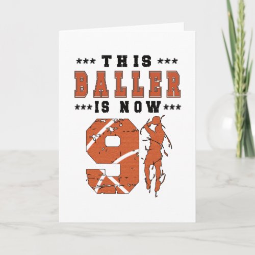 9th Birthday Gift Basketball Player 9 Year Old Boy Card