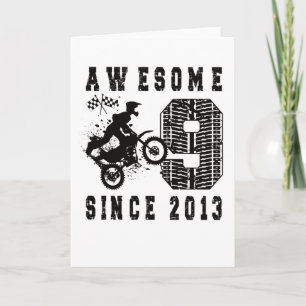 9th Birthday Gift Dirt Bike Boy Born in 2013 Card