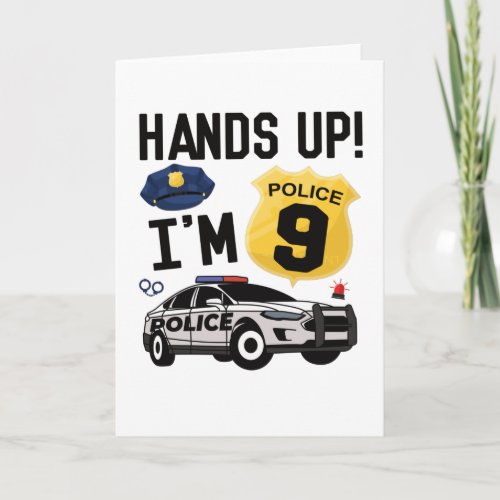 9th Birthday Gift Police Officer 9 Year Old Boy Card