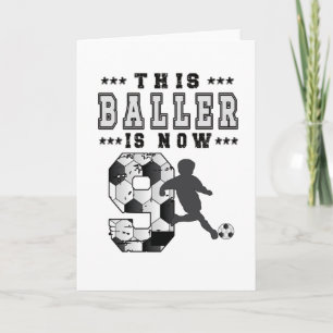 9th Birthday Gift Soccer Player 9 Year Old Boy Card